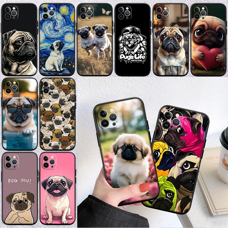 Cute Pug Dog Phone Case for Samsung Galaxy A11 A12 A13 A15 A52S A53 A55 A56 A70 A71 A72 A73 F06 F16 F56 A32 A33