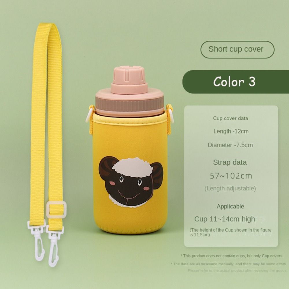 Children's Cartoon Cup Cover Handheld Crossbody Dual Purpose Portable Protective Insulation Cup Cover Water Bottle Cover