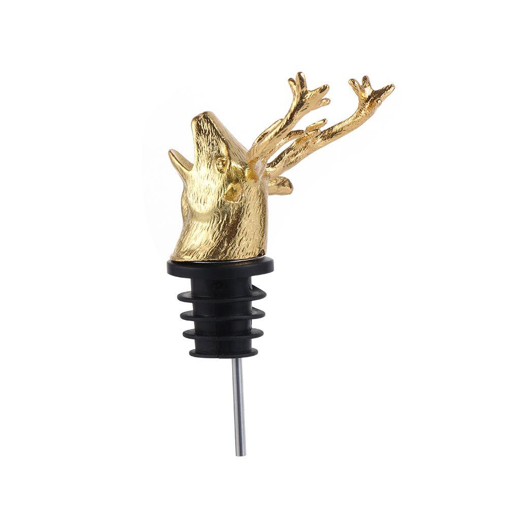 Deer Head Wine Pourer Bottle Stoppers Zinc Alloy Bar Tools Wedding Party Drinks Wine Aerators Kitchen Tool Accessories 7