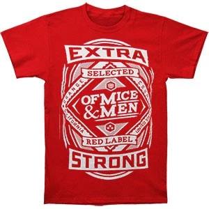 Men s Of Mice & Men Red Label T-shirt Large Red S