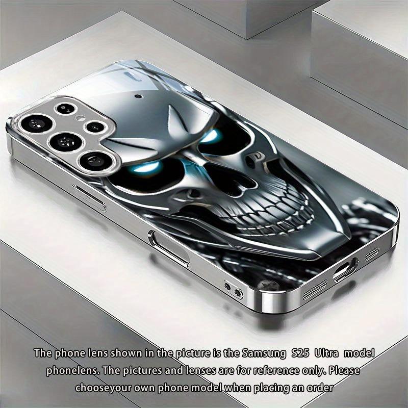 Electroplated glass phone case suitable for Samsung Galaxy S26 S25 S24 S23 S22 S20 S11 S10 FE/Ultra/Plus anti fall mecha pattern