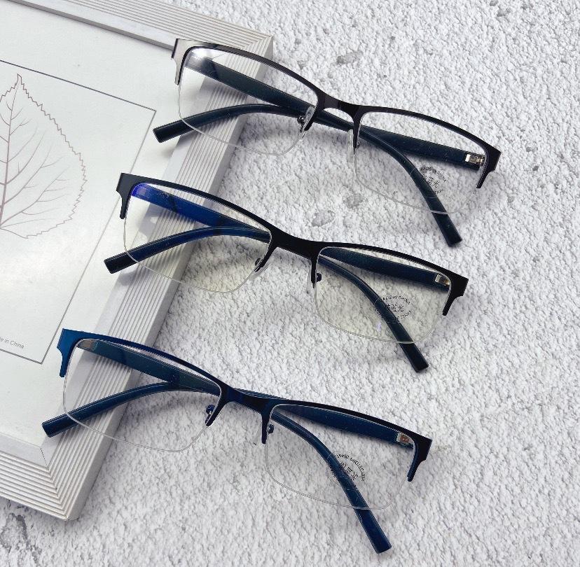 Men'S Half-Frame Anti-Blue Glasses Classic Men'S Business Glasses Frames Can Be Matched With Finished Myopia Men'S Tide