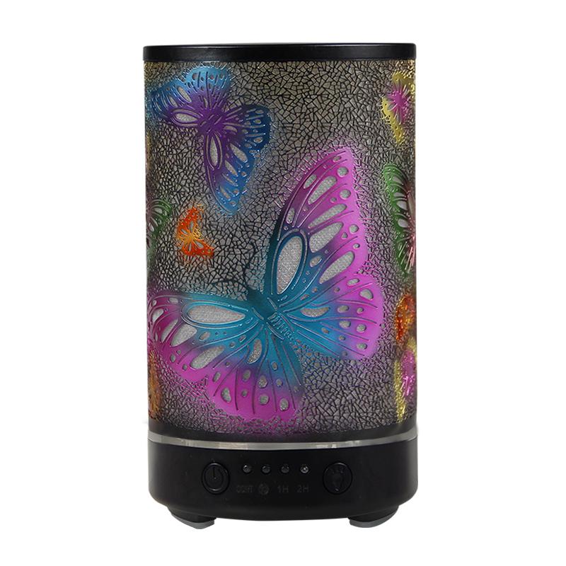Iron Essential Oils Diffuser 100ML Aromatherapy Diffuser Cool Mist Humidifier with Waterless Auto Off Air Diffusers(Butterfly)