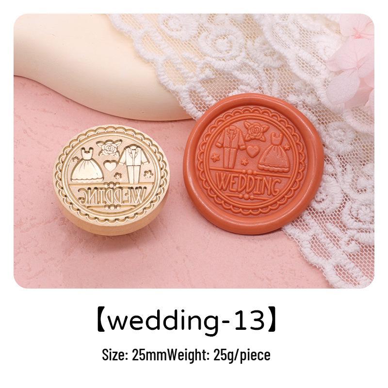 Wedding Series Round Wax Seal Stamp Head - Copper Handmade Letter Sealing