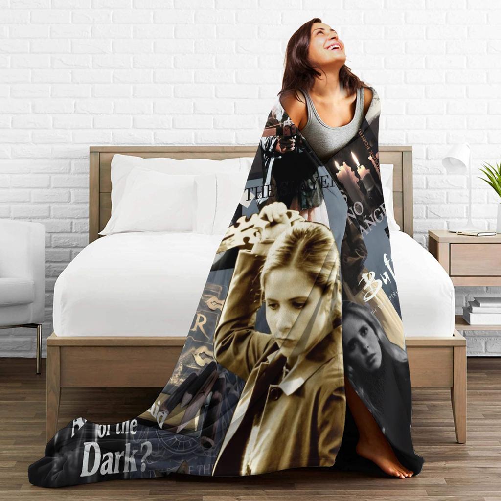Buffy the Vampire Slayer Fleece Blanket Vampire Hunter Fashion Throw Blanket for Home 150*125cm Bedspread,