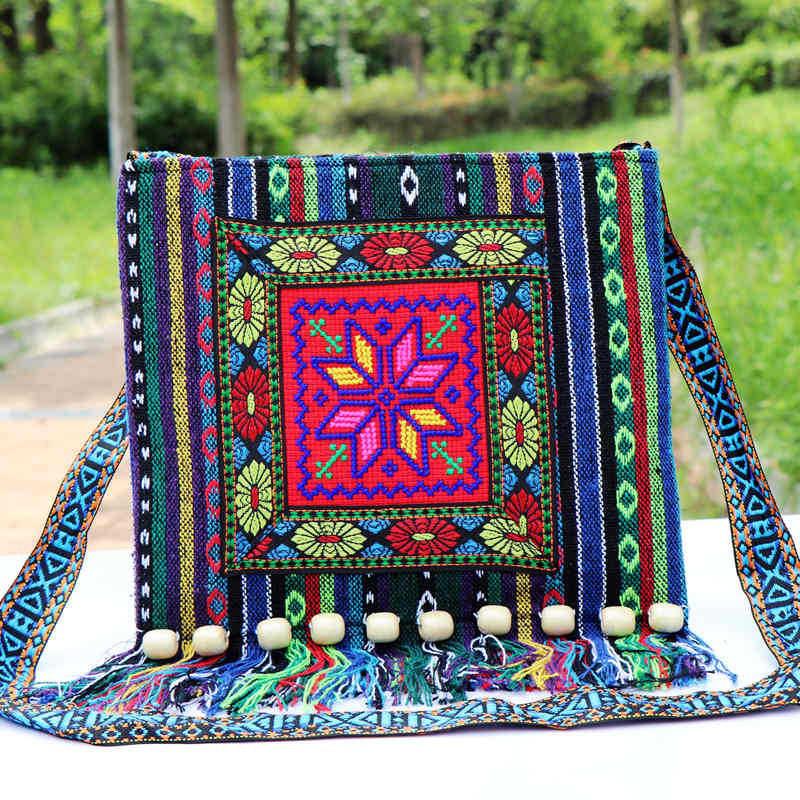 Yunnan Ethnic-Style Hand-Woven Embroidered Crossbody Bag for Women