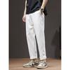 Summer Thin 100% Pure Linen Pants for Men, Loose Straight Cotton-Linen Cropped Pants, Export Men's Casual Long Pants
