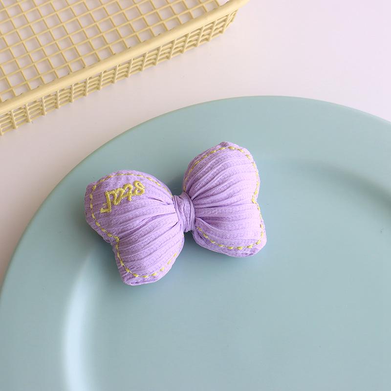 Colorful Bowknot Embroidery Fabric for Girls' DIY Clothing