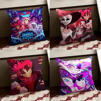HHazbin HHotel Anime Federa per Cuscino Reversibile Morbida Resistente Copricuscino per Casa Auto Uso Multi-Scena per Comfort Quotidiano
