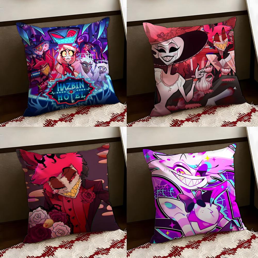 HHazbin HHotel Anime Cushion Cover Reversible Soft Durable Pillow Cover Home Car MultiScene Use for Daily Comfort