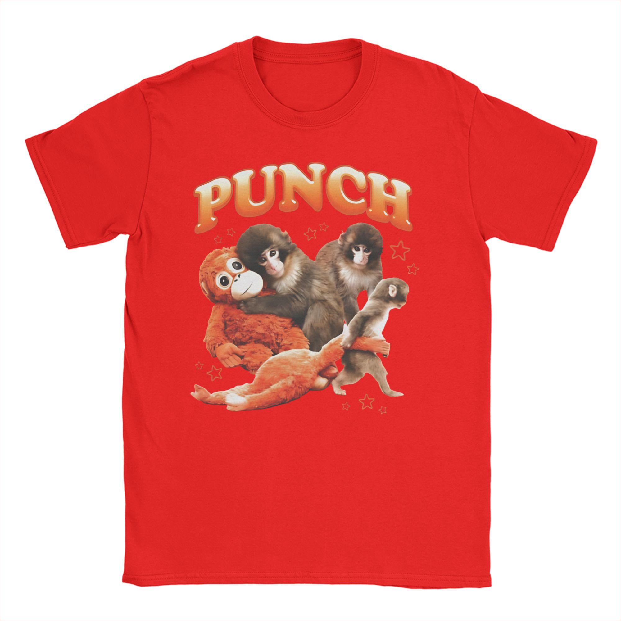 Baby Monkey Punch Cute Monkey Punch  Cotton T Shirt For Unisex Summer  YK Fun T Shirts Breathable Harajuku Tee Shirt Big Size S