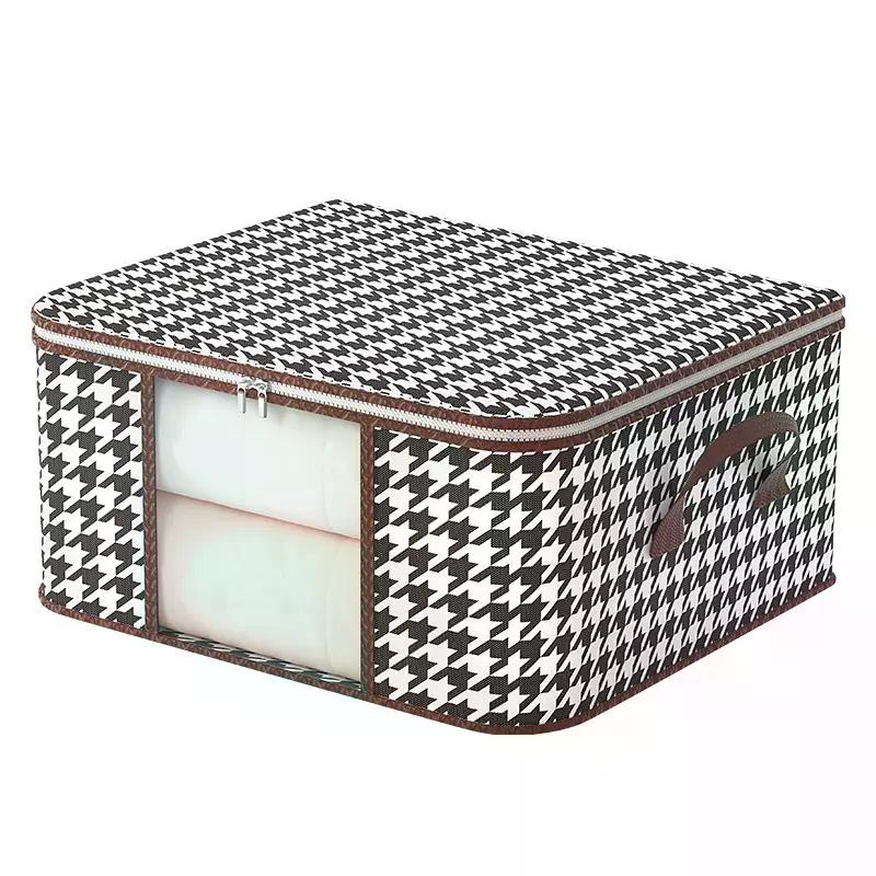 1Pcs Large Capacity Transparent Cotton Quilt Bags Home Use Visual Storage Bag For Moving Portable Folding Wardrobe Organizer Box