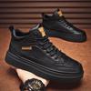 Herren High-Top Sneaker Mode Leder Casual Stiefel Klassische Schnür-Ankle Boots für Herren Rutschfeste Plateaustiefel Botas Masculinas