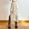 Skirt Fairycore Women Vintage Y2K Boho Aesthetic Fashion High Waist Mid Skirts Lady Holiday Outfits