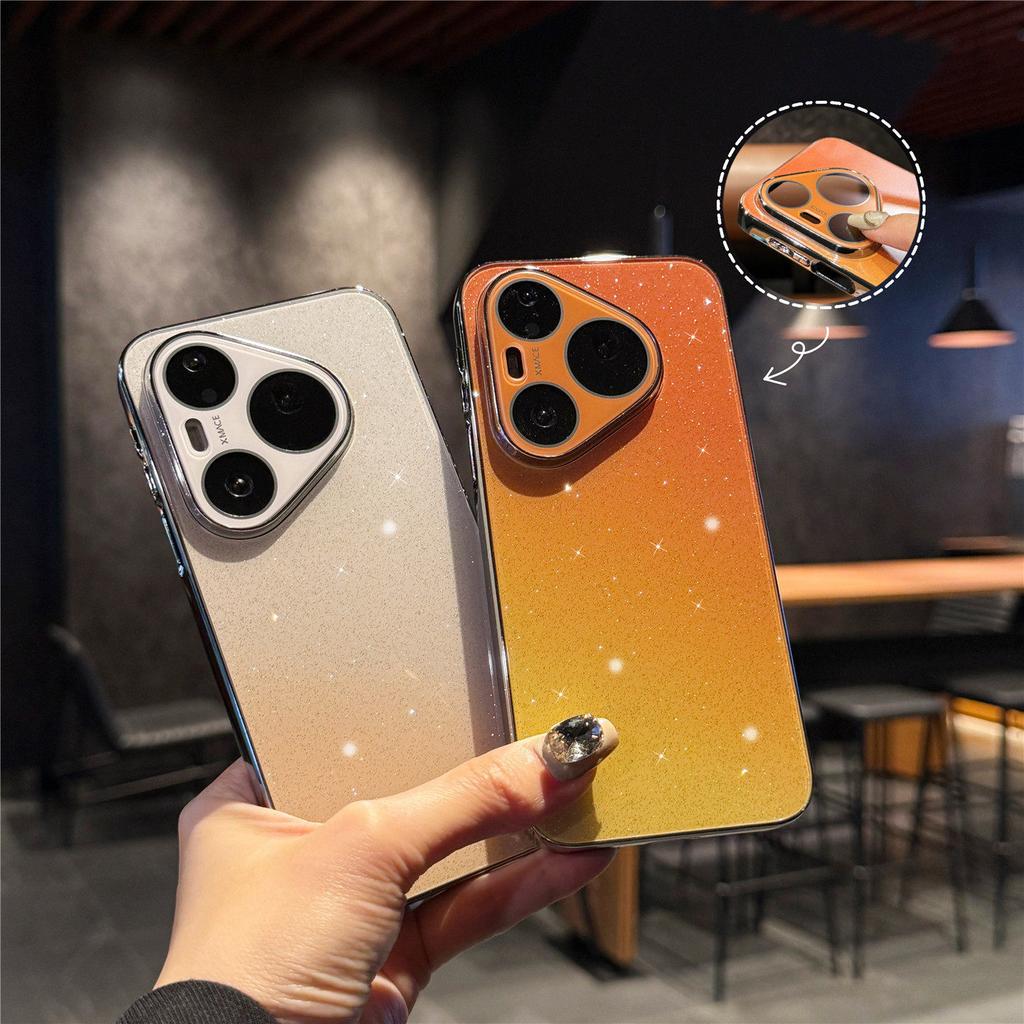 Gradual change glitter high aluminum glass suitable for Huawei Pura11Pro mobile phone case new female p11 with lens film anti-drop