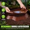 3Pcs Tortoise Water Dish Set Plastic Reptile Water Bowls with Ramp Turtle Pool Aquarium Habitat Accessories Small Pet Supplies