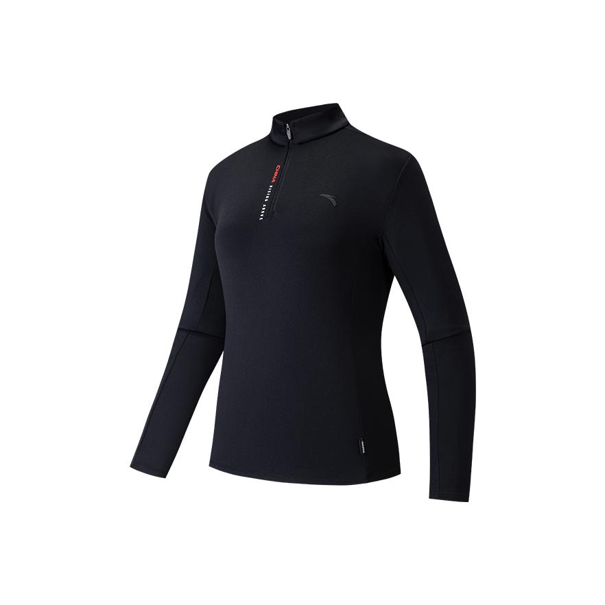 Anta Training Series Simple Stand Collar Letter Casual Versatile Comfortable Sports Knit Top Women Tops 162547406-3