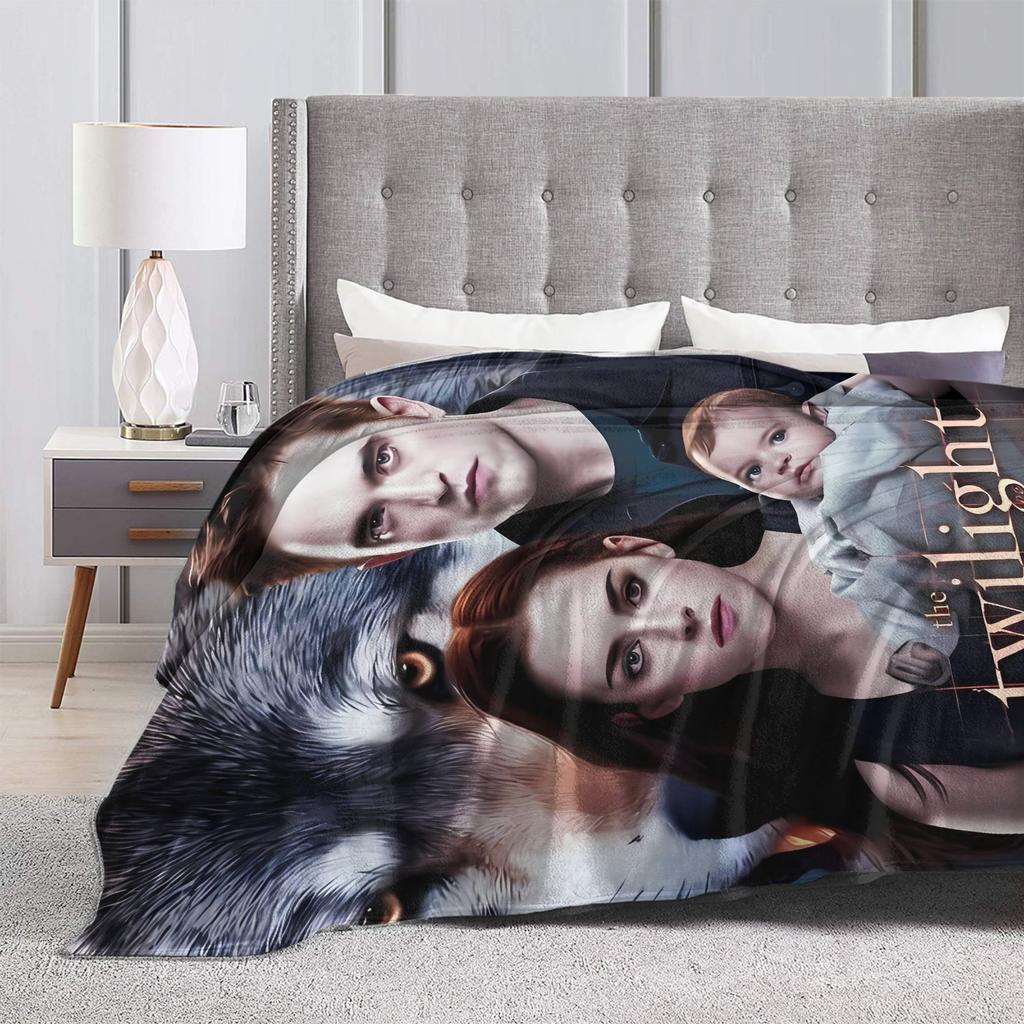 3D The Twilight Saga Edward Bella Super Warm Blanket Travel Office Plush Throw Blanket Flannel Bedspread Sofa Bed Cover