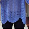 Printemps et Été Tricoté Manches Trois-quarts Chemise de Fond Ample Grande Taille Couvrant Manches Courtes Manches Courtes Féminin Coréen Fin Creux Chemise