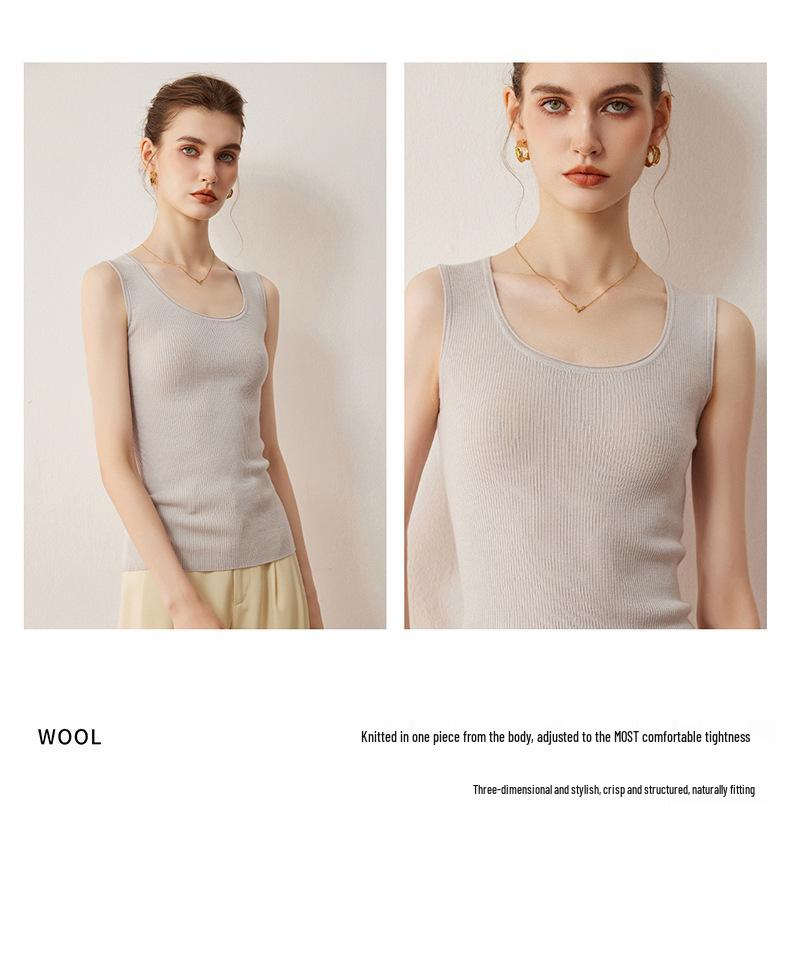 2026 Le Ka Sha Seamless Ribbed Spaghetti Strap Tank Top, Low Round Neck, U Shape, 18 Gauge, 60 Count Fine Spun Yangzi Yarn.