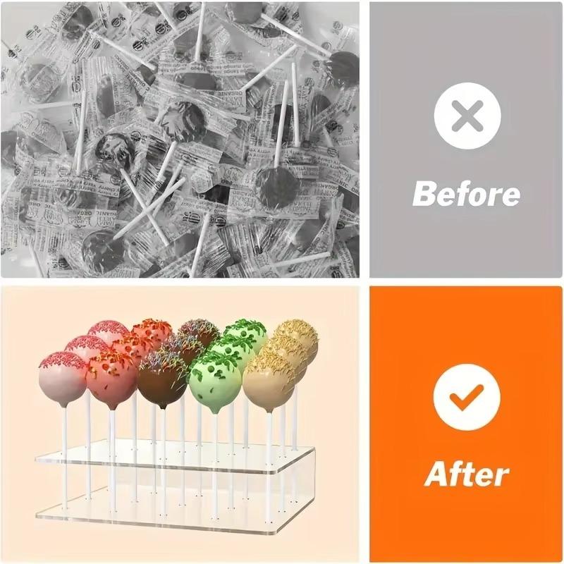 3-10pcs Acrylic Cake Pop Stand Kit 15/20Hole Lollipop Display Holders Candy Pops Holder Weddings Birthdays Party Dessert Display