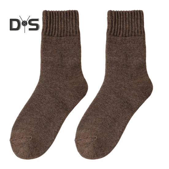 

1 пара мужских зимних носков, утолщенные плюшевые носки средней длины, высокоэластичные, нескользящие, не скатывающиеся, носки для ног, комфортные, теплые, для сна кофейный