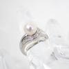 [Pre-owned] POLA/Pt900 Akoya Pearl/Diamond Ring/Size 12/j36-1