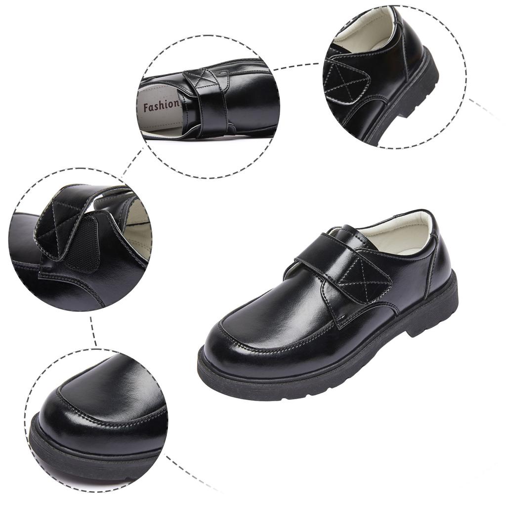 Children Loafers For Boys 2026 Spring British Style Classic Kids Fashion Performance Casual Black Leather Shoes For Wedding Show