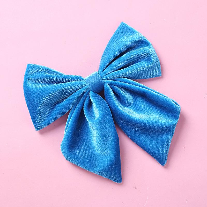 

New Large Solid Velvet Hair Bows For Girls Handmade Bows Hairpins Children Fashion Barrettes Headwear Hair Accessories