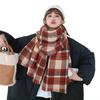 Plaid Double Face Scarf Men's Autumn and Winter Korean Style Gift for Boyfriend Shawl Female Versatile Student Couple Warm Scarf