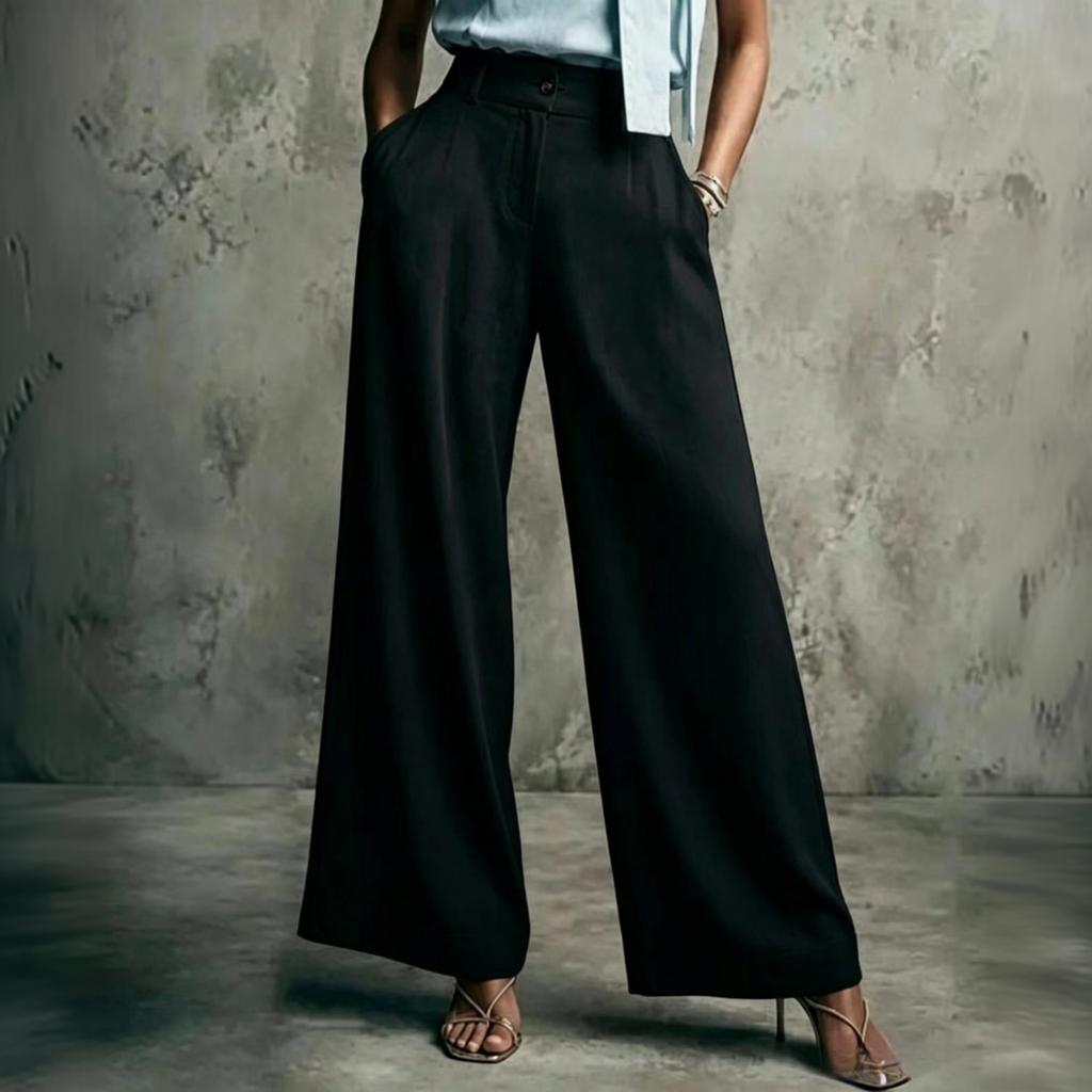 Women's High Waist Wide Leg Pants Loose Fit Casual Trousers Lightweight Comfortable Relaxed Fit Full Length