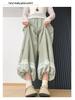 Lace Patchwork Lantern Pants - Spring/Summer Academy Style, Ice Silk, Wide-Leg Skirt Pants, Slimming Bud-Shaped Design.