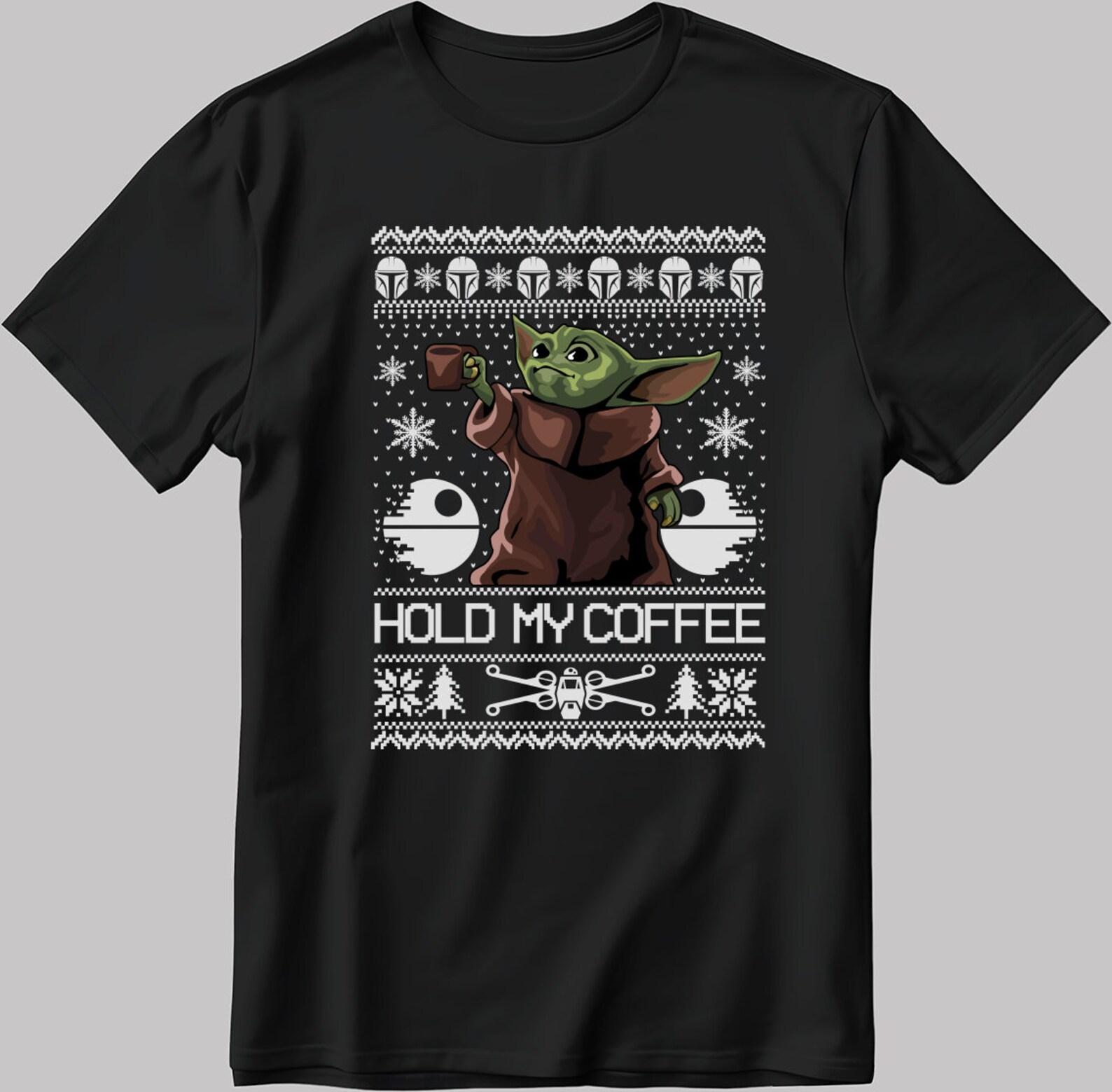 Baby Yoda Hold My Coffee Christmas T-Shirt U349 XL