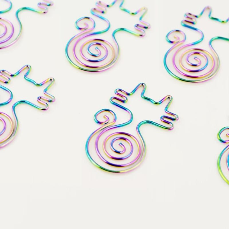 1 Box Metal Cat Bookmark Planner Paper Clip Material Escolar Bookmarks for Book Stationery School Supplies