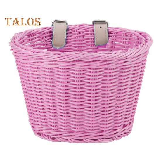 

Детская плетеная корзина для велосипеда спереди с регулируемым ремнем для малышей, мальчиков и девочек, беговел, винтажная ручная работа, плетеная корзина для хранения из ротанга, аксессуары для велосипеда S розовый