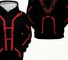 TRON Light Cycle Themed Men's Hoodie, Red Blue White Three-Color Circuit Graphic,  Fashion Jacket for Autumn Winter