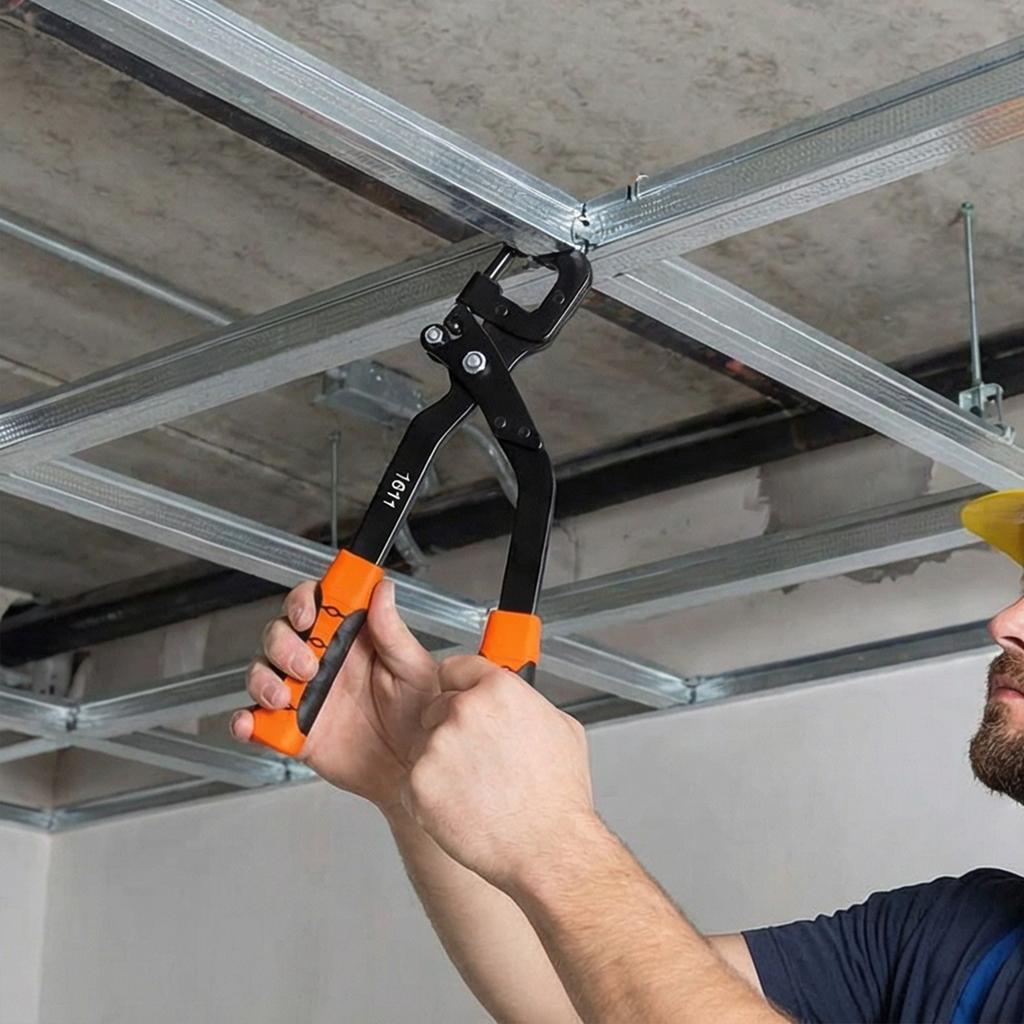 Industrial Strength 320mm Long Handle Framing Pliers For Ceiling Grid Installation And Partition Wall Work