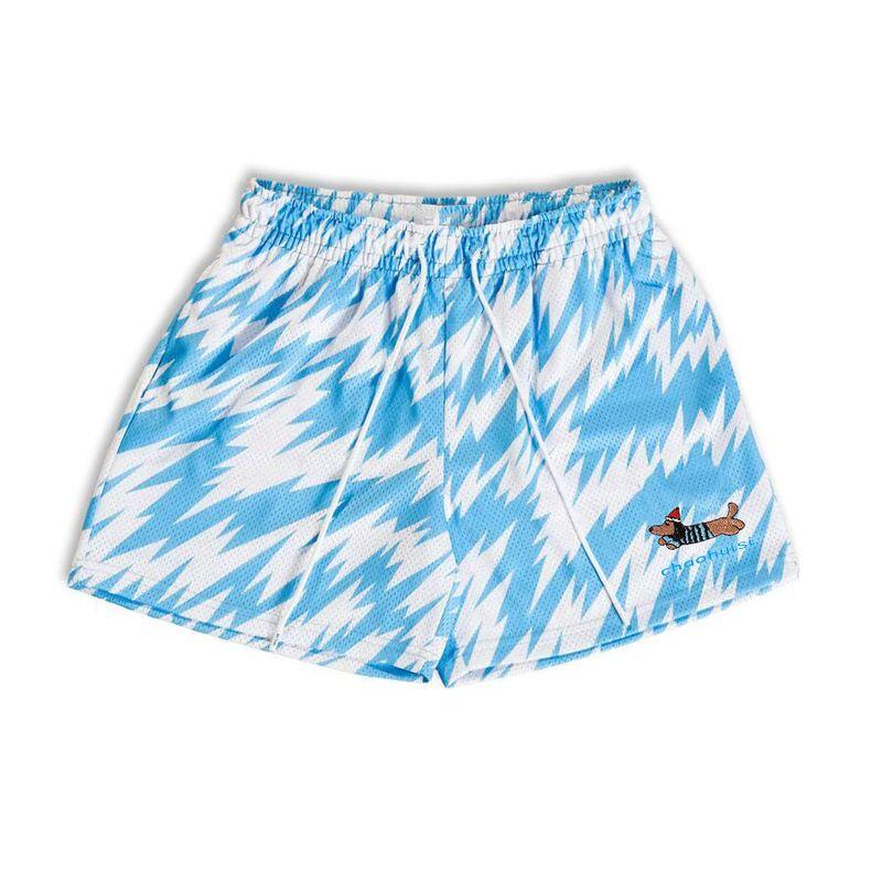 Summer Lightweight Mesh American-Style Shorts for Men, Knee-Length Trendy Sports Pants for Teenagers, European and American Cartoon Basketball Shorts