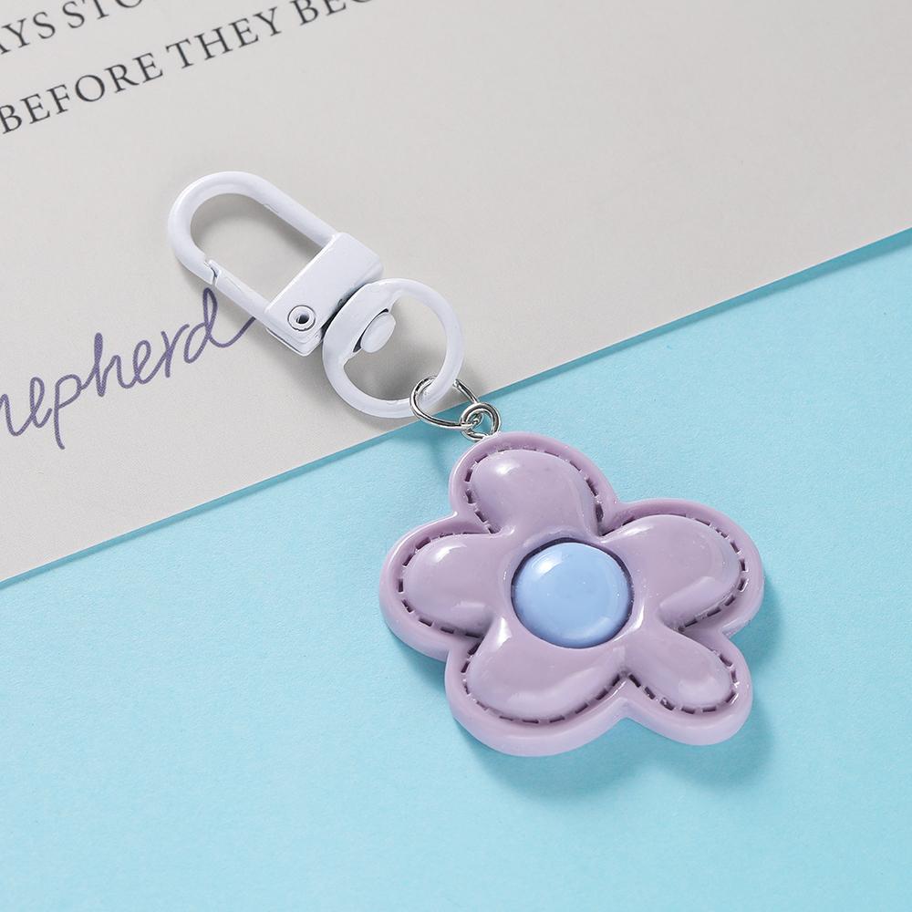 1pc Flower Keychain Cute Mini Resin Floral Keyring Colorful Pendant for Keychain Bag Decoration Accessories