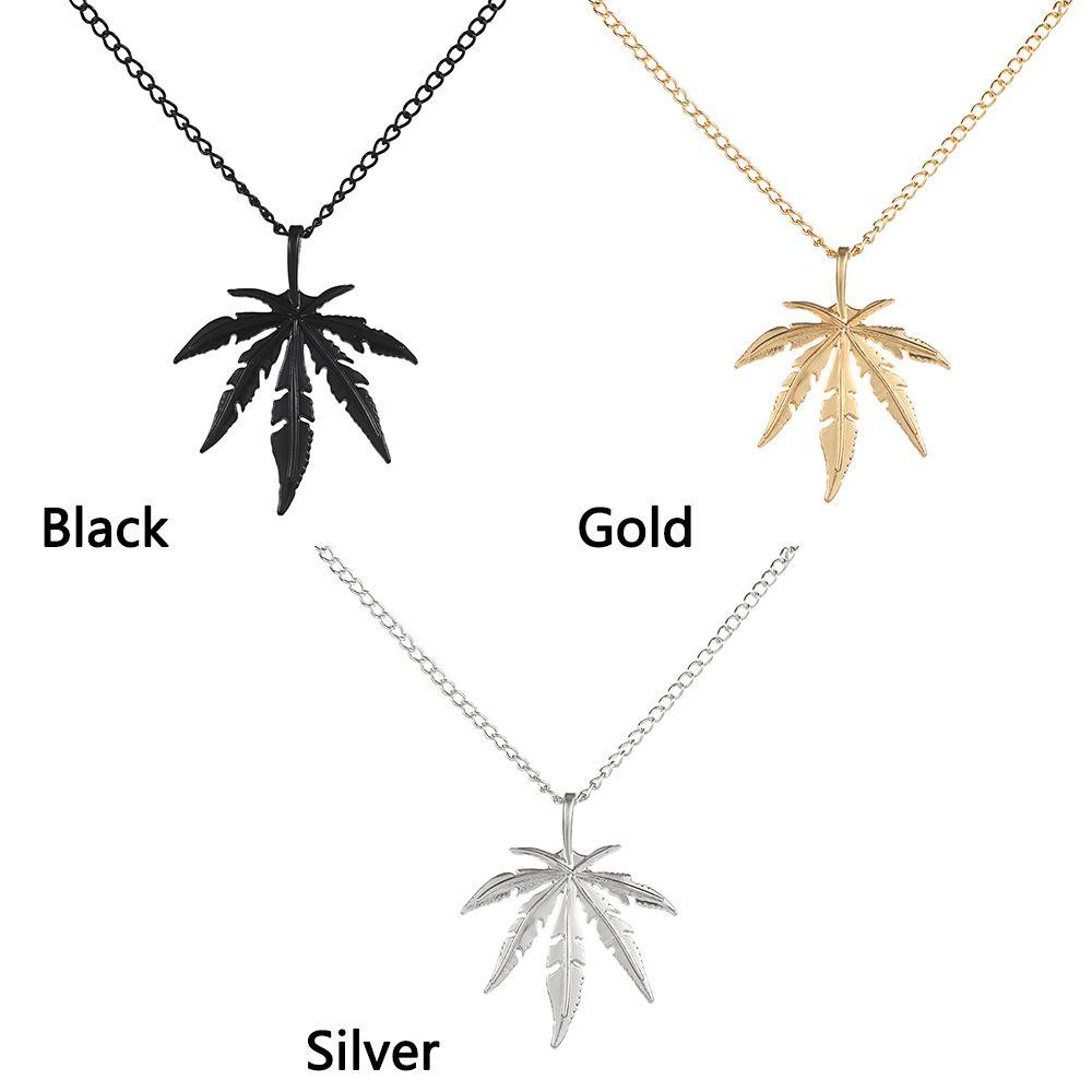 Gift Fashion Titanium Steel Rock Punk Retro Hip Hop Choker Leaf Pendant Maple Leaf Necklace