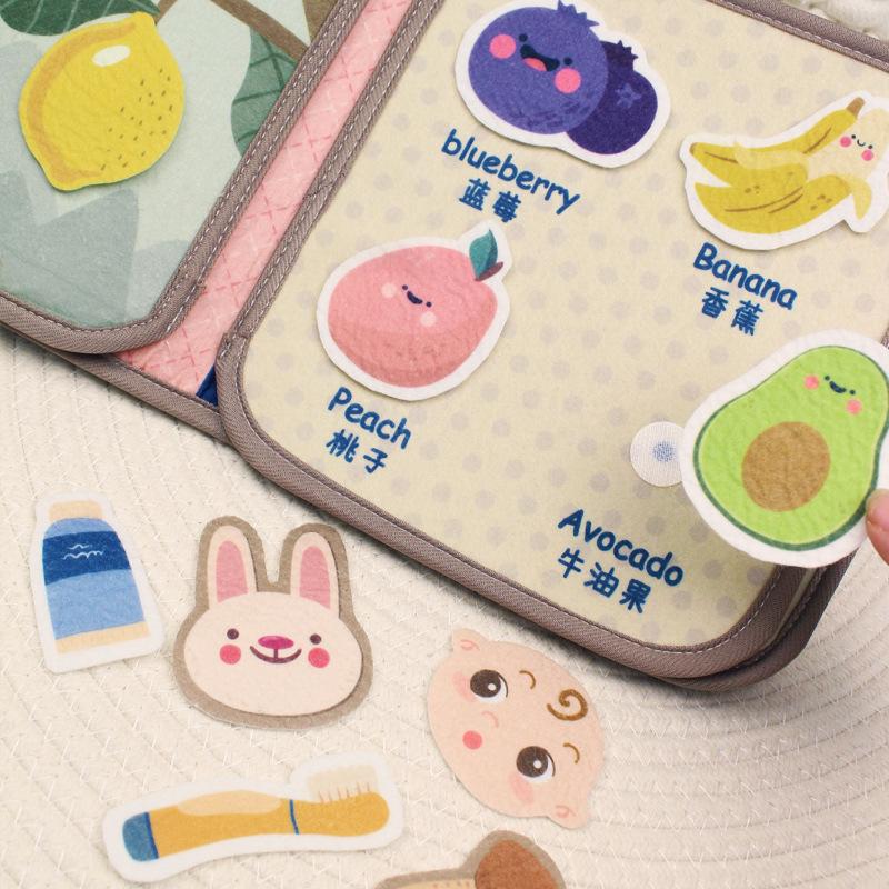 Non-Toxic Montessori Busy Book Baby Early Education Book Animal Cognitive Cloth Books Puzzle Toy Repeated Paste Books & Sensory Toys Gifts