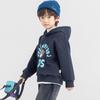 Duoduojia Boys' Winter Plush-Lined Hooded Sweatshirt with Bear & Letter Design