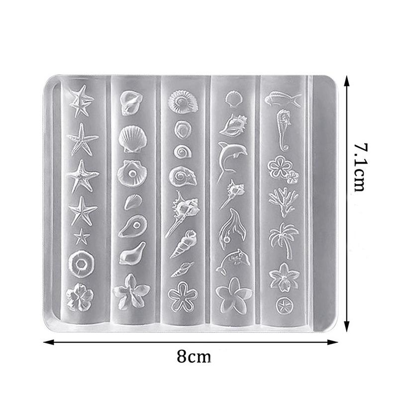 1 Pcs 3D Lily Flower Sea Shell Conch Coral Starfish Acrylic Nail Mold Diy Silicone Manicure Nail Art Decorations Mold