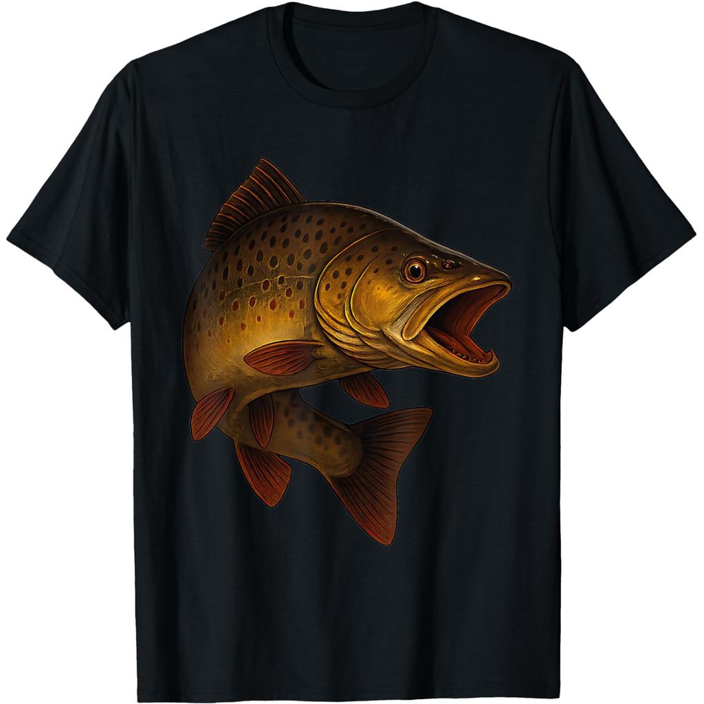 Trout Fly Fishing Angler Fisherman Nature Forest T Shirts Men Women Humor Streetwear Tee Short Sleeve Unisex Loose Clothing