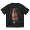 Grizzliesi staarmängija Ja Morant kandis Ameerika trükiga T-särki vananenud suure peaga ja streetwear stiilis meeste pealisrõivastust