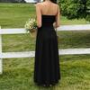 Women Sleeveless Strapless Ruched Bodycon Maxi Dress Casual Long Dress with Elastic Waistband Summer Beach Dress