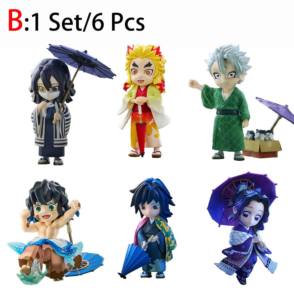 Demon Slayer Kimetsu No Yaiba Plum Rain Mystery Blind Box Tanjirou Nezuko Zenitsu Inosuke Collectible Toy Gift For Manga Lovers