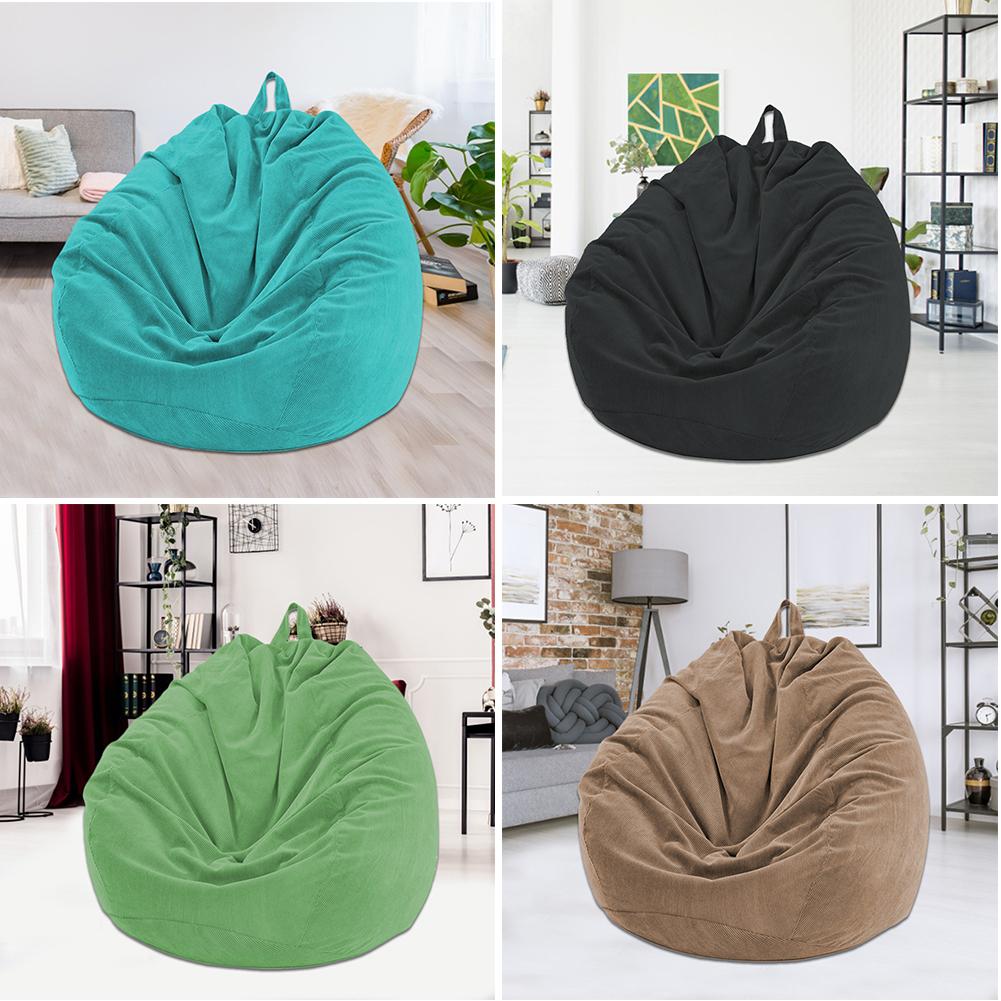 Lazy BeanBag Sofas Bezug Stühle ohne Füllung Weich Abnehmbar Cord Lounger Sitz Sitzsack Pouf Puff Couch Tatami Wohnzimmer