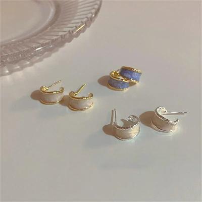 C-shaped Oil Drop Earrings for Women