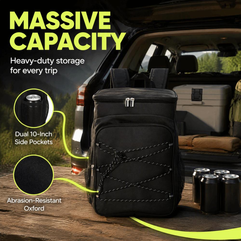 Chest Buckle Straps Cooler Backpack Black Insulated Cooler Bag Leak Proof Backpack For Travel